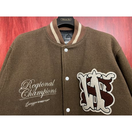 激レア MADE IN JAPAN製 SWAGGER 2003-2004年モデル 「Streetteam」 スタジアムジャケット ブラウン Lサイズ