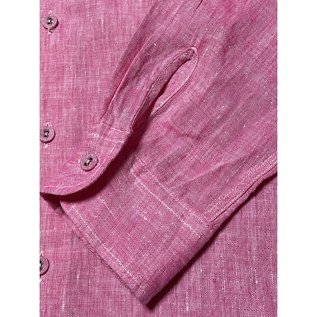 MADE IN JAPAN製 modem design FRENCH LINEN 長袖リネンシャツ ピンク 3サイズ