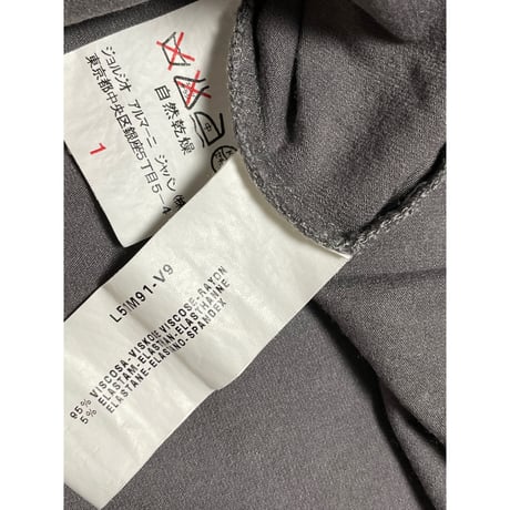 MADE IN ITALY製 ARMANI COLLEZIONI 長袖ニットカットソー チャコールグレー Mサイズ