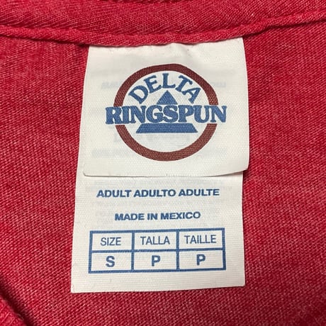 MADE IN MEXICO製 DELTAベース NEW YORK CITY 半袖プリントTシャツ レッド Sサイズ