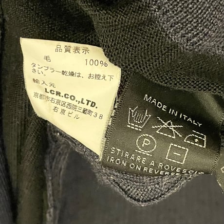 MADE IN ITALY製 VNECK 切り替えメリノウールカーディガン ネイビー 52サイズ