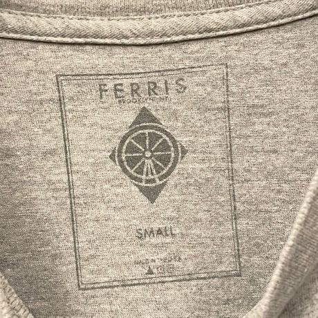 MADE IN USA製 FERRIS BROOKLYN NY 半袖プリントTシャツ グレー Sサイズ