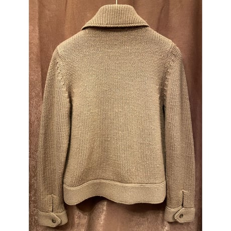 UNITED ARROWS WORK FOR HOLIDAY フルジップウールニットライダースジャケット ブラウン