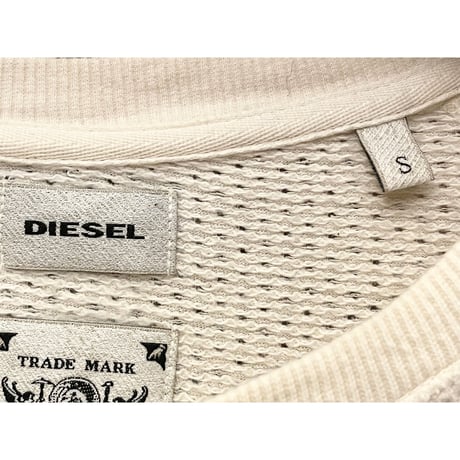 DIESEL メッシュ柄コットントレーナー アイボリー Sサイズ