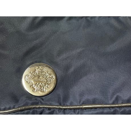 MADE IN ITALY製 orobianco レザーナイロンショルダーバッグ ネイビー