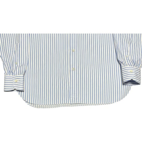 MADE IN ITALY製 Errico Formicola 長袖ストライプシャツ サックス 38/15サイズ