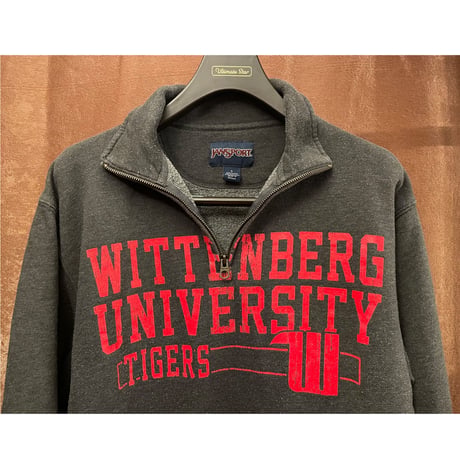 JANSPORT WITTENBERG UNIVERSITY ハーフジップカレッジトレーナー チャコールグレー Sサイズ