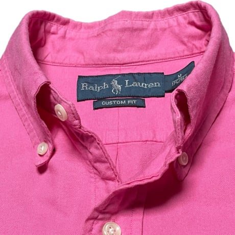 Polo by Ralph Lauren CUSTOM FIT 半袖ボタンダウンシャツ ショッキングピンク Mサイズ