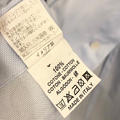 MADE IN ITALY製 ORIAN 長袖シャツ サックスブルー 38-15サイズ