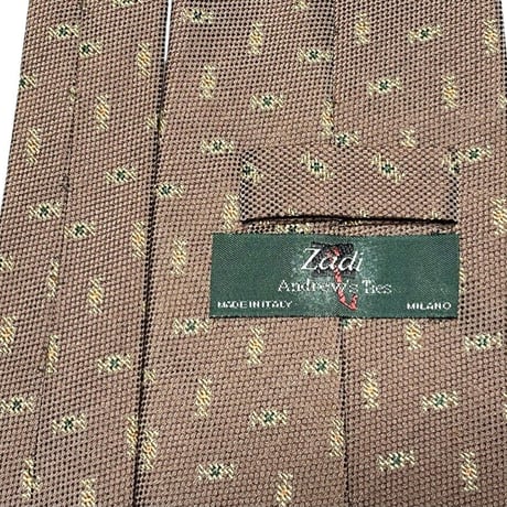▲訳あり商品▲ MADE IN ITALY製 Andrew's Ties Zadi キャンディー小紋柄シルクネクタイ ベージュ