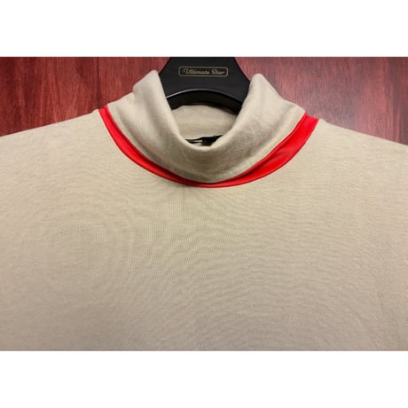 【BARNEYS NEWYORK 取り扱い】 MADE IN ITALY製 ALESSANDRO DELL' ACQUA タートルネックニットTシャツ ベージュ 46サイズ