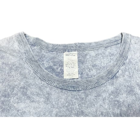 MADE IN USA製 S.O.S. from Texas オーガニックコットンウォッシュ加工ポケット付きクルーネックTシャツ サックス Sサイズ
