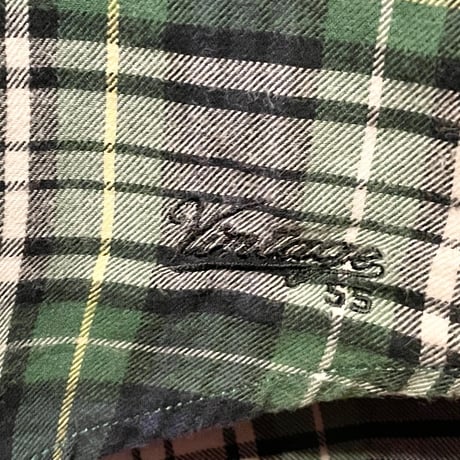 Vintage 55 MAVERICK COLLECTION チェック柄 長袖ボタンダウンシャツ グリーン Mサイズ