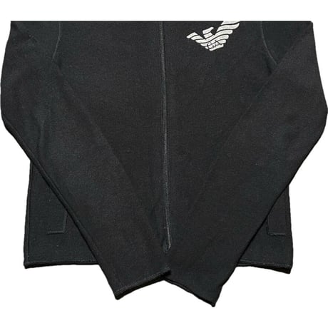 MADE IN ITALY製 EMPORIO ARMANI フルジップウールパーカー ブラック Lサイズ