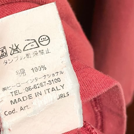 MADE IN ITALY製 FRANKLIN MARSHALL 長袖プリントTシャツ レッド Lサイズ