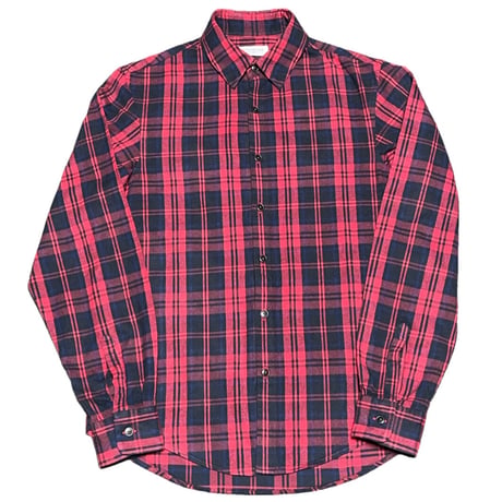 MADE IN JAPAN製 TOMORROWLAND 長袖チェック柄シャツ レッド XSサイズ