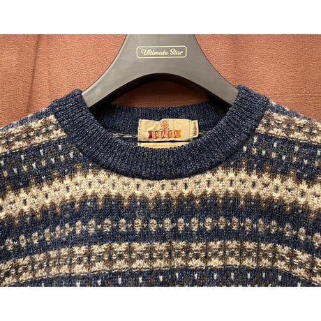 BARACUTA 総柄ウールセーター マルチカラー Mサイズ