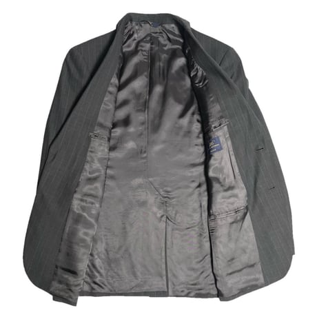 BROOKS BROTHERS 346 ストライプ柄ストレッチウールスーツ チャコールグレー 37S/W31-L31サイズ
