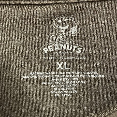 MADE IN MEXICO製 PEANUTS SNOOPY プリントTシャツ ブラウン XLサイズ