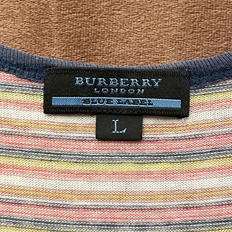 MADE IN JAPAN製 BURBERRY BLUE LABEL ボーダー柄タンクトップ ホワイト Lサイズ