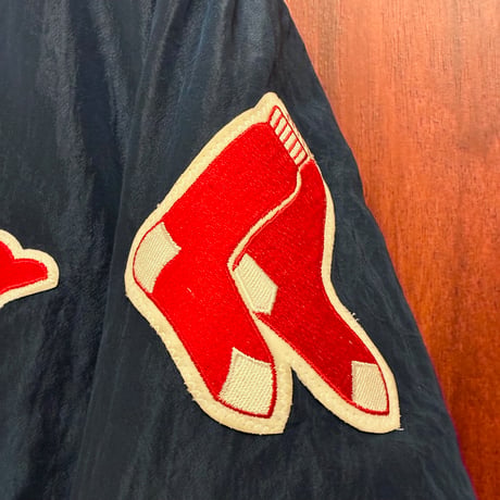 レア MADE IN USA製 90s Diamond COLLECTION BY STARTER × MLB BOSTON RED SOX 中綿入り ナイロンスタジアムジャケット ネイビー Mサイズ