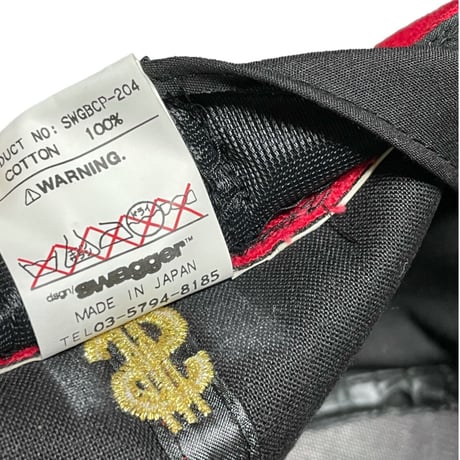 MADE IN JAPAN製 SWAGGER TKNYロゴ ベースボールキャップ レッド Mサイズ