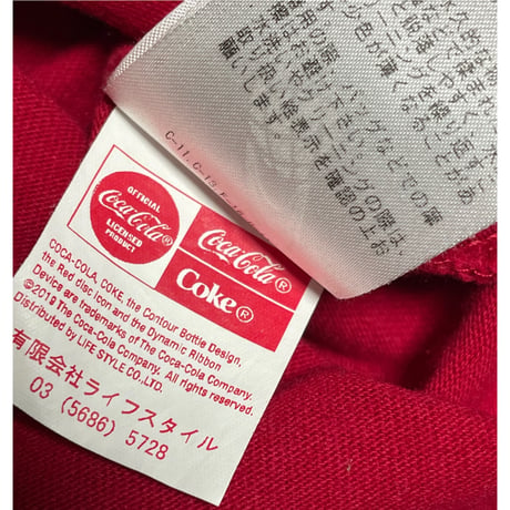 BEAMS T × Coca Cola コラボレーション長袖Tシャツ レッド Mサイズ
