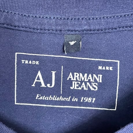 ARMANI JEANS 長袖VネックTシャツ ネイビー Sサイズ