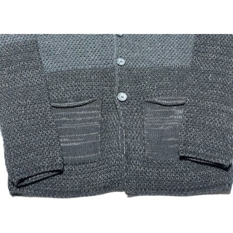 ☆タグ付き新古品☆ MADE IN ITALY製 GIANNI LUPO テーラードジャケット型ニットカーディガン ブラック×グレー Lサイズ