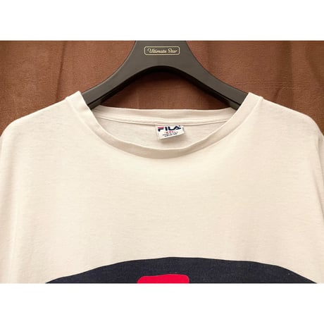 希少 MADE IN USA製 90s FILA ロゴプリントTシャツ ホワイト XXLサイズ