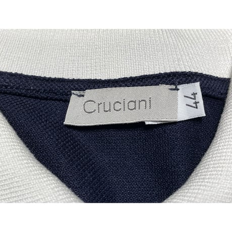 【BEAMS取り扱い】MADE IN ITALY製 Cruciani クレリック半袖鹿の子ポロシャツ ネイビー 44サイズ