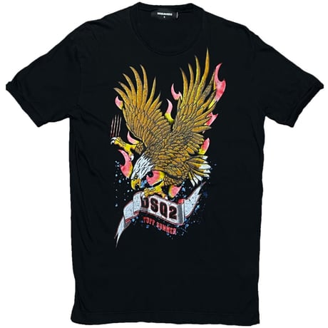 MADE IN ITALY製 DSQUARED2 イーグル柄半袖Tシャツ ブラック Sサイズ