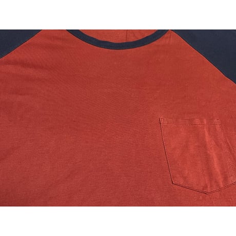 ▲訳あり商品▲ MADE IN ENGLAND製 SUNSPEL 七分袖ラグランTシャツ エンジ×ネイビー Sサイズ