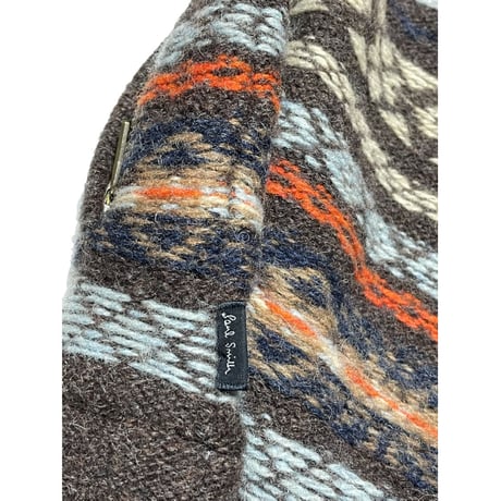 ▲訳あり商品▲ Paul Smith ウールボーダー柄フルジップパーカー マルチカラー Mサイズ