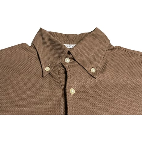 MADE IN ITALY製 GUY ROVER PER UNITED ARROWS 半袖ニットポロシャツ ブラウン Mサイズ