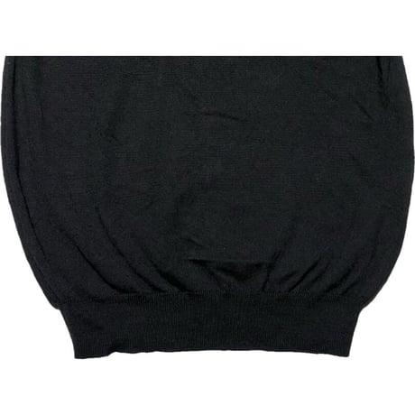MADE IN ITALY製 SAKS FIFTH AVENUE メリノウールニットベスト ブラック Sサイズ