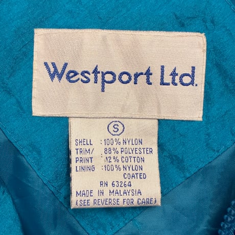Westport Ltd. ネイティブ柄 フルジップナイロンジャケット ブルー×パープル Sサイズ