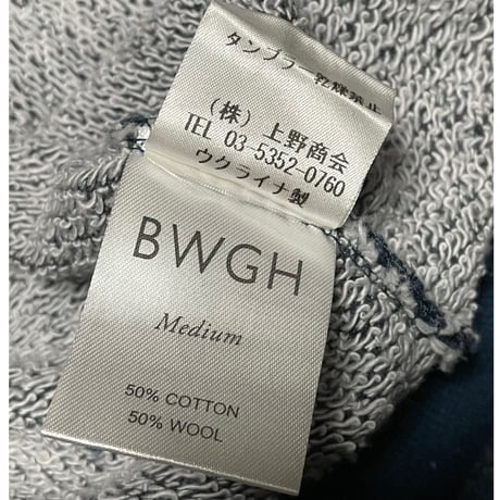 BWGH コットンウールスウェットトレーナー ネイビー Mサイズ