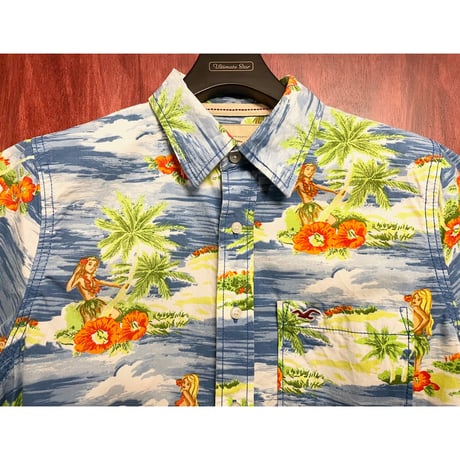 HOLLISTER アロハ柄 半袖コットンシャツ マルチカラー Lサイズ