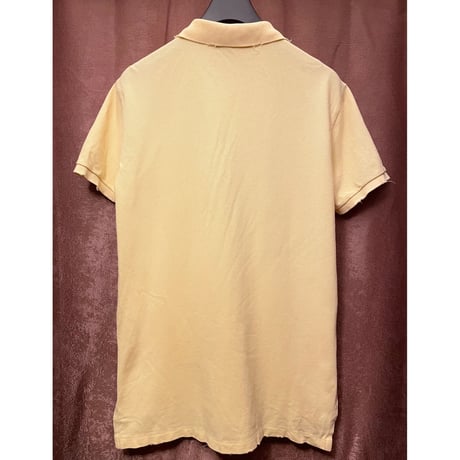Polo by Ralph Lauren ダメージ加工半袖鹿の子ポロシャツ イエロー Mサイズ