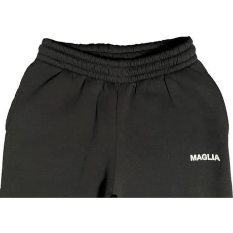★新品★ MADE IN ITALY製 MAGLIA 2025年AWモデル P-2800B ロゴプリント 裏起毛 スムーススウェットパンツ ブラック M～XLサイズ ユニセックス