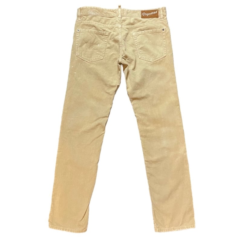 MADE IN ITALY製 DSQUARED2 ダメージ加工コーデュロイパンツ ベージュ 5 
