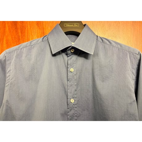 ▲訳あり商品▲ MADE IN ITALY製 STEFANO CONTI 長袖ドレスシャツ ネイビー 38-15サイズ
