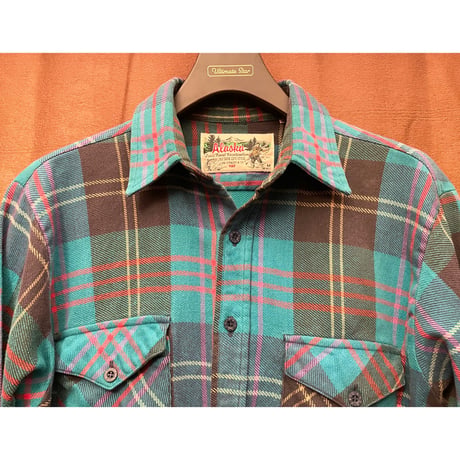 MADE IN PORTUGAL製 80s～90s LEVI'S Alaska 長袖チェック柄フランネルシャツ マルチカラー Mサイズ