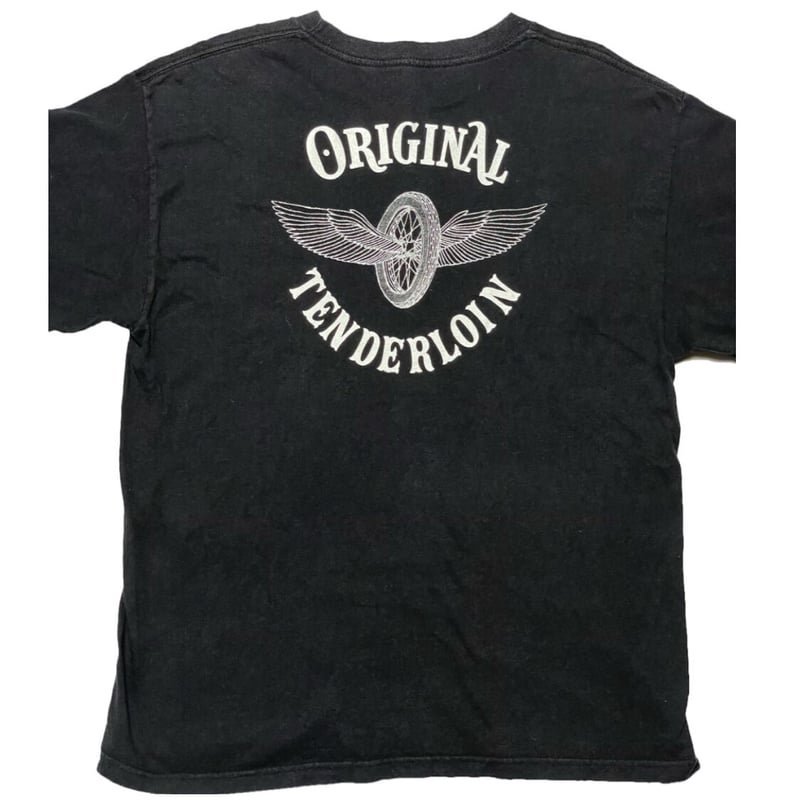 TENDERLOIN オリジナルバックプリント入り スカル柄半袖Tシャツ