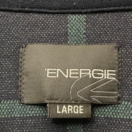 MADE IN ITALY製 ENERGIE フルジップトラックジャケット ネイビー×ブラウン Lサイズ