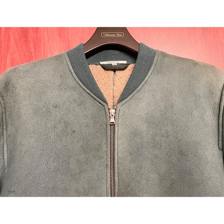 CARVEN MA-1型 裏ムートンラムスウェードレザージャケット ダークグリーン 46サイズ