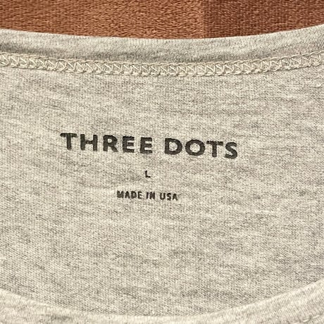 MADE IN USA製 threedots クルーネックTシャツ グレー Lサイズ