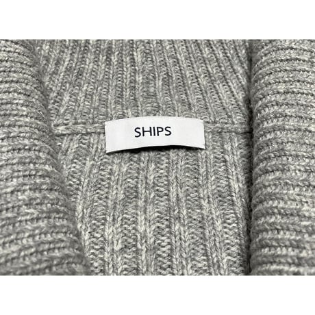 SHIPS ショールカラーウールナイロンカーディガン グレー Sサイズ