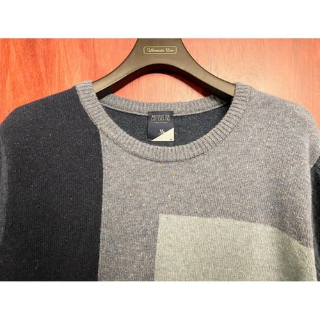 MADE IN PORTUGAL製 MONSIEUR LACENAIRE クルーネックウールセーター マルチカラー Mサイズ